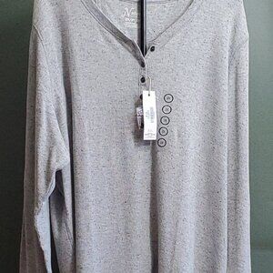 Women's Natural Reflections Long Sleeve V-Neck Button Thermal Henley 2X NWT